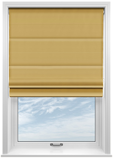 Akoya Faux Silk, Lustre Old Gold - Motorised Roman Blind